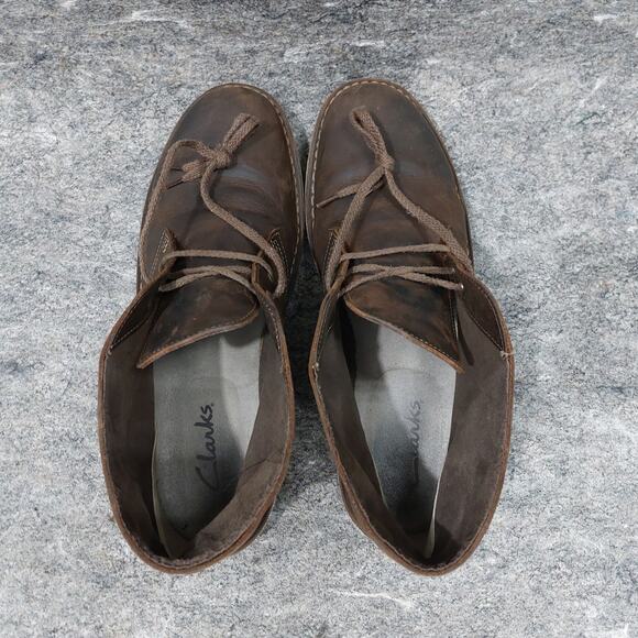 Clarks Bushacre 2 Boots Men's Size 10.5 Brown Leather Chukka Desert Casual - Picture 5 of 8